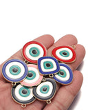 6pcs Enamel Evil Eye Charms Alloy Pendant DIY Earrings Bracelet Necklace