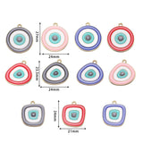 6pcs Enamel Evil Eye Charms Alloy Pendant DIY Earrings Bracelet Necklace