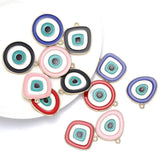 6pcs Enamel Evil Eye Charms Alloy Pendant DIY Earrings Bracelet Necklace
