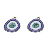 6pcs Enamel Evil Eye Charms Alloy Pendant DIY Earrings Bracelet Necklace