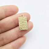 20pcs Water Wave Print Gold/Silver Plated Charms Pendant 10*18mm DIY Necklace