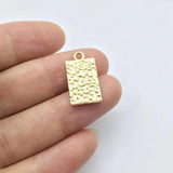 20pcs Water Wave Print Gold/Silver Plated Charms Pendant 10*18mm DIY Necklace