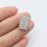 20pcs Water Wave Print Gold/Silver Plated Charms Pendant 10*18mm DIY Necklace