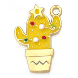 10pcs Enamel Cactus Charms Pendant Jewelry Making DIY Earrings