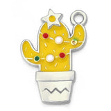 10pcs Enamel Cactus Charms Pendant Jewelry Making DIY Earrings