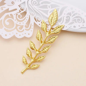 25 Pcs/Lot Metal Brass Stamping Olive Leaf Branches 19*64mm Jewelry Making