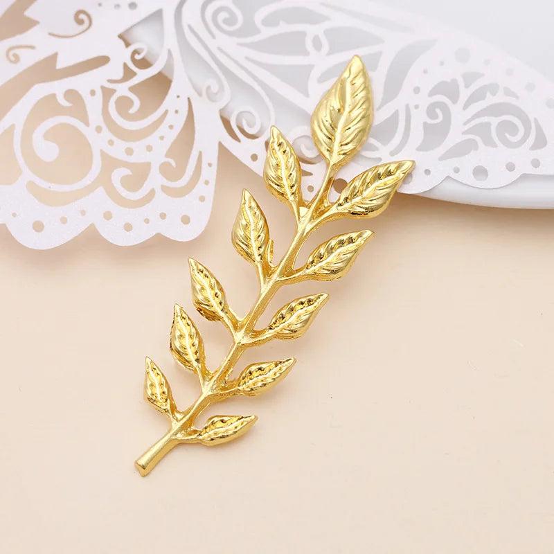 25 Pcs/Lot Metal Brass Stamping Olive Leaf Branches 19*64mm Jewelry Making
