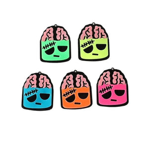 10Pcs Acrylic Horror Brain Charms for DIY Jewelry Making