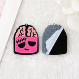 10Pcs Acrylic Horror Brain Charms for DIY Jewelry Making