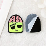 10Pcs Acrylic Horror Brain Charms for DIY Jewelry Making