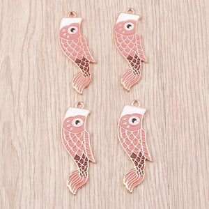 10pcs Japanese Carp Streamer Charm DIY Accessories Jewelry Making Findings