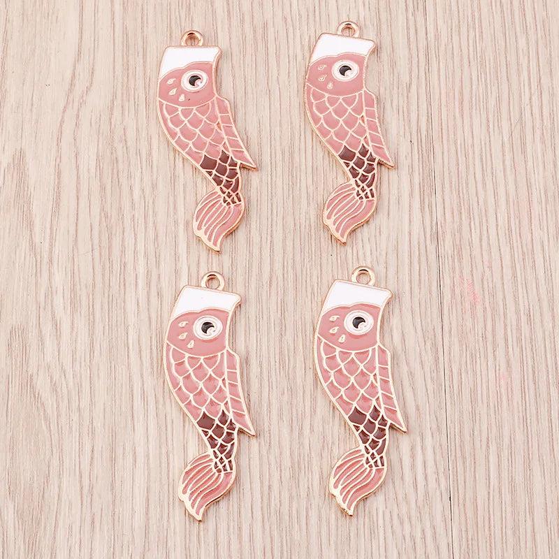 10pcs Japanese Carp Streamer Charm DIY Accessories Jewelry Making Findings