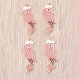 10pcs Japanese Carp Streamer Charm DIY Accessories Jewelry Making Findings
