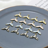 10pcs Mermaid Whale Tails Charm DIY Earring Necklace Keychain Findings