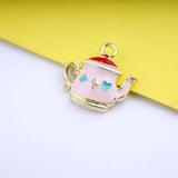 10pcs Cartoon Tea Cup Tea Pot Charm for DIY Jewelry Making
