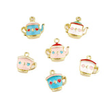10pcs Cartoon Tea Cup Tea Pot Charm for DIY Jewelry Making
