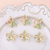 5pcs Colorful Hollow Flower Charm for DIY Earrings Necklace Craft