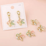 5pcs Colorful Hollow Flower Charm for DIY Earrings Necklace Craft