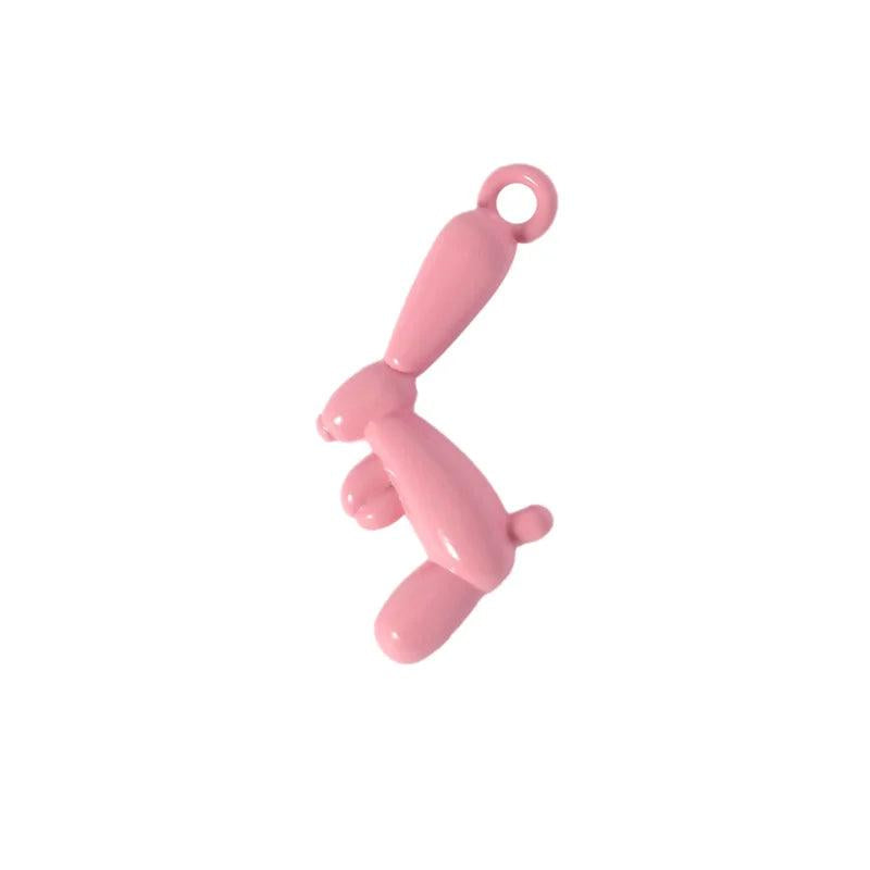 10pcs Cartoon 3D Balloon Rabbit Charms Pendant DIY Jewelry Making