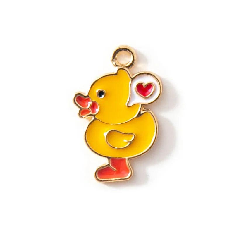 10pcs Duck Charm for DIY Crafting Gift Necklace Earring Keychain Bracelet