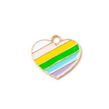 10pcs Rainbow Heart Charms DIY Jewelry Making Accessories