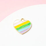 10pcs Rainbow Heart Charms DIY Jewelry Making Accessories