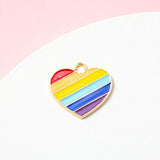 10pcs Rainbow Heart Charms DIY Jewelry Making Accessories