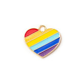 10pcs Rainbow Heart Charms DIY Jewelry Making Accessories