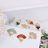 10pcs Chinese Wind Xiangyun Cloud Alloy Fan-shaped Earring Charms