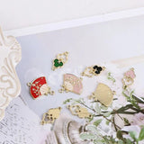 10pcs Chinese Wind Xiangyun Cloud Alloy Fan-shaped Earring Charms
