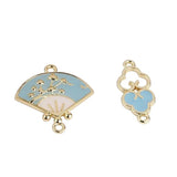 10pcs Chinese Wind Xiangyun Cloud Alloy Fan-shaped Earring Charms
