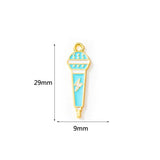 10pcs Microphone Enamel Tone Pendants Jewelry Making DIY Crafts