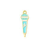10pcs Microphone Enamel Tone Pendants Jewelry Making DIY Crafts