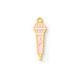10pcs Microphone Enamel Tone Pendants Jewelry Making DIY Crafts