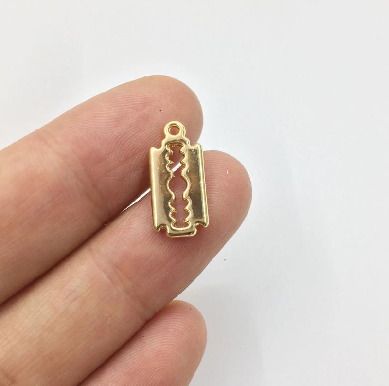 20pcs Tiny Shaving Blade Zinc Alloy Charms Pendant DIY Necklace
