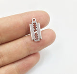 20pcs Tiny Shaving Blade Zinc Alloy Charms Pendant DIY Necklace