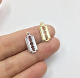 20pcs Tiny Shaving Blade Zinc Alloy Charms Pendant DIY Necklace