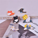 10Pcs Sun Moon Rabbit Charms Enamel Animal Pendants for DIY Jewelry Making