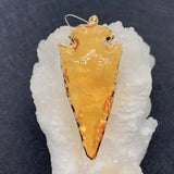 Natural Stone Plated Crystal Necklace Pendant Arrow Shaped Charm Jewelry