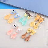 10Pcs Cartoon Spoon Fork Charms for Jewelry Making Resin