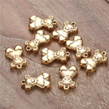 10Pcs Steel Bear Charms Stainless Heart for Jewelry Making