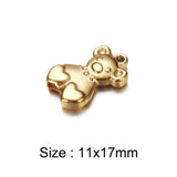 10Pcs Steel Bear Charms Stainless Heart for Jewelry Making