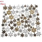 40pcs Christmas Snowflakes Charms for Jewelry Making