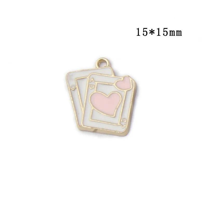 10pcs/Lot Enamel Poker Charms for DIY Jewelry Making