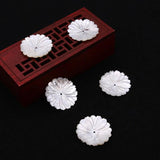 Natural Freshwater Shell Carved Flower Pearl Pendant Charm Necklace Bracelet DIY