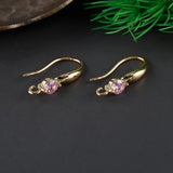 18k Plated Copper Zircon Clasp Hooks Jewelry Making 20pcs/lot