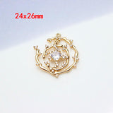 Brass CZ Moon Star Charms Celestial Drop Earrings DIY Jewelry Making
