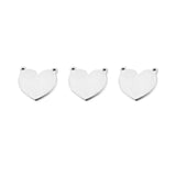 5Pcs Stainless Steel Double Hole Blank Heart Pendants DIY Charm Accessories