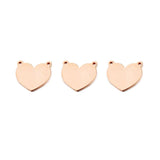 5Pcs Stainless Steel Double Hole Blank Heart Pendants DIY Charm Accessories
