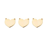 5Pcs Stainless Steel Double Hole Blank Heart Pendants DIY Charm Accessories